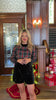 SSYS Joanna Velvet Trim Long Sleeve In Black Tartan