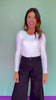SSYS Ribbed Crew Neck Long Sleeve Top In White