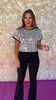 Black Plaid Shimmer Overlay Crew Neck Top *FINAL SALE*