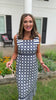 SSYS Kenna Bow Shoulder Strap Ruffle Bottom Maxi Dress in Navy Cane