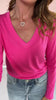 SSYS Audra V Neck Long Sleeve Top In Deep Purple *FINAL SALE*