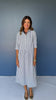 SSYS Cadence Drop Waist 3/4 Sleeve Collared Maxi Dress in Navy Gingham
