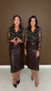 SSYS Evelina Faux Leather Midi Skirt In Brown