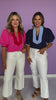 Navy Short Bubble Sleeve Contrast High Neck Top *FINAL SALE*