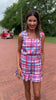 SSYS Montana Sleeveless Satin Ruffle Shorts Set In Heritage Plaid