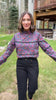 SSYS Marlow Ruffle Collar Blouse with Contrast Piping In Plum Botanical