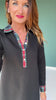 SSYS Kay Tartan Ruffle Contrast Long Sleeve Dress In Black
