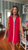 SSYS The Penelope Colorblock Collared Sleeveless Dress In Red