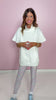SSYS Gigi Air Mock Neck Short Sleeve Pullover In Ivory