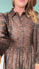 SSYS Emery Long Sleeve Dress In Brown Striped Animal
