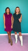 SSYS Vivian Solid Lightweight Air Shoulder Pad Dress In Mulberry
