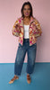 Ivory Printed Mock Neck Button Front Puff Jacket *FINAL SALE*