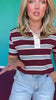 SSYS London Rugby Stripe Top In Maroon