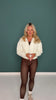 SSYS Thea Lace Quilted Bomber Jacket In Ivory