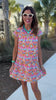 SSYS Alissa Short Sleeve Poplin Printed Ruffle Dress In Bright Bloomscape