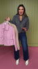 Pink Herringbone Front Pocket Gold Button Jacket *FINAL SALE*