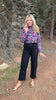 SSYS Marlow Ruffle Collar Blouse with Contrast Piping In Berry Floral