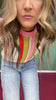 THML Pink Multi Knit Stripe Short Sleeve Top