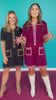 SSYS Ruthie Contrast Knit Dress In Maroon Pink