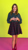 Forest Green Twofer Long Sleeve Plaid Skirt Dress