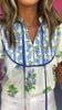 Off White Floral Print Contrast Yoke Short Puff Sleeve Top *FINAL SALE*