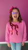 SSYS Kids Dorothy Bow Sequin Sweatshirt In Bubblegum