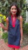 SSYS Celine Navy Red Poplin Sleeveless Dress