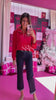 SSYS Elizabeth Long Sleeve Cane Quilted Top In Red