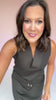 SSYS Peyton Sleeveless Scuba Frill Neck Top In Black