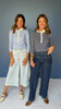 SSYS Alden Ruffle Collar Striped Long Sleeve In Navy