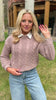 SSYS Henley Open Weave Long Sleeve Sweater In Dark Berry
