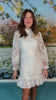 SSYS Logan Lace Frill Neck Long Sleeve Dress In White