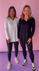 Black V Neck Round Hem Long Sleeve Top *FINAL SALE*