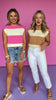 Tan Knit Striped Sweater Top