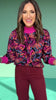 SSYS Misha Mock Neck Sweater In Magenta Butterfly