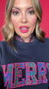 SSYS Merry Sweatshirt In Navy Tartan
