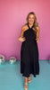 Black Halter Neck Tiered Midi Dress *FINAL SALE*