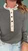 SSYS Alden Ruffle Collar Striped Long Sleeve In Teal