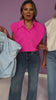 Blue Collared Button Down Puff Sleeve Top *FINAL SALE*