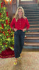 Lovervet High Rise Rhinestone Studded Barrels Jeans