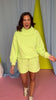 SSYS Wesley Mock Neck Pullover Shorts Set In Lime