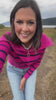 SSYS Alex Stripe Zip Long Sleeve Top In Pink Navy