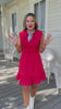 SSYS Honor Peter Pan Collar Smocked Tiered Dress In Red
