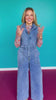 SSYS Zuri Denim Cap Sleeve Jumpsuit