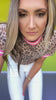 Taupe Animal Print Contrast Band Top
