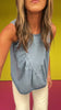 Denim Ruched Sleeveless Top *FINAL SALE*