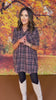 SSYS Jordan Button Down Flannel Tunic In Brown