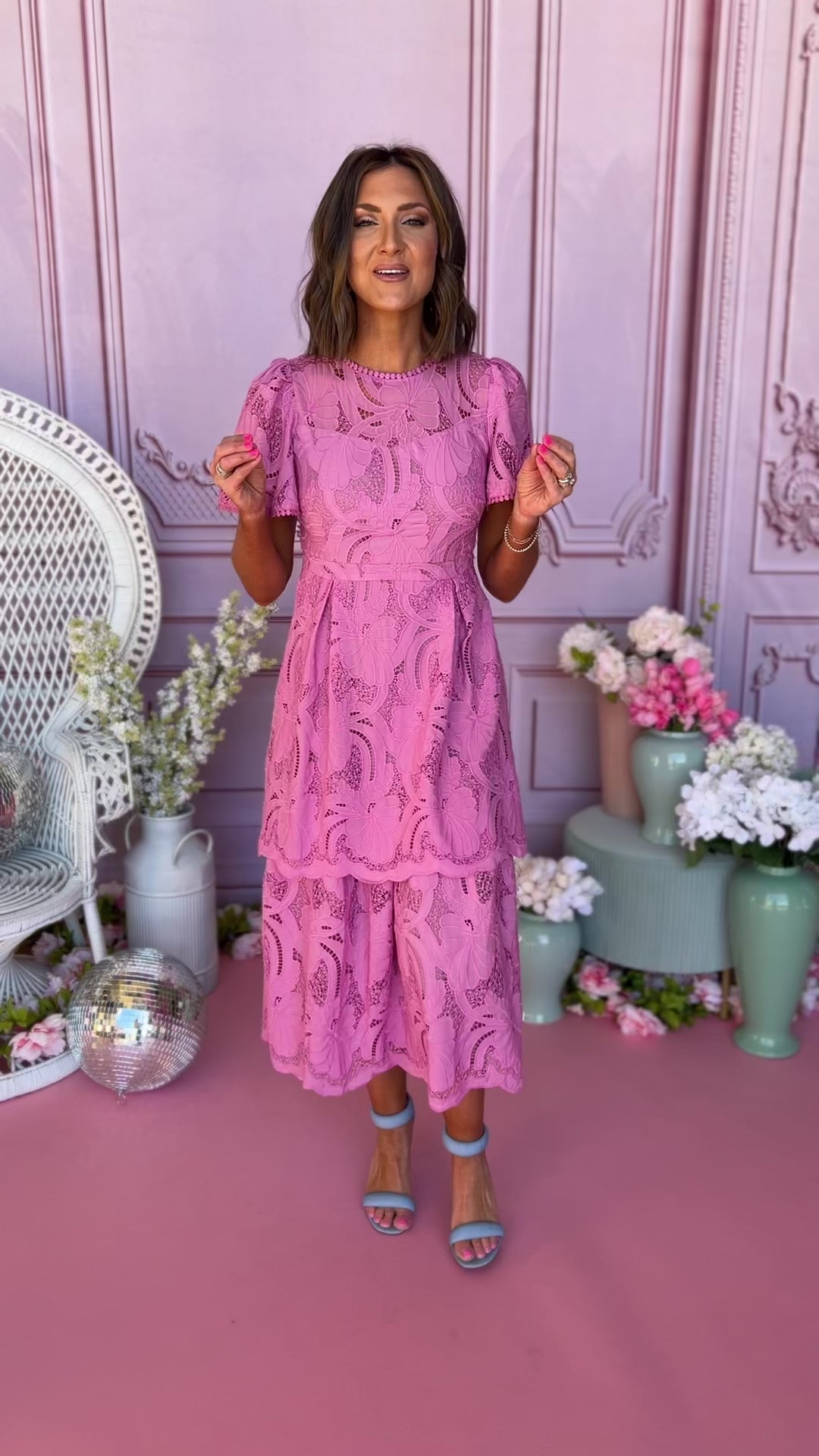 Rose Lace Eyelet Detail Short Sleeve Midi Dress, lace dress, spring dress, church dress, midi dress, spring style, church style, elevated style, mom style, shop style your senses by mallory fitzsimmons, ssys by mallory fitzsimmons