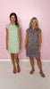 SSYS Alissa Short Sleeve Poplin Printed Ruffle Dress In Sage Scallop