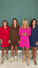 SSYS Long Sleeve Everyday Dress In Dark Chocolate Animal *FINAL SALE*